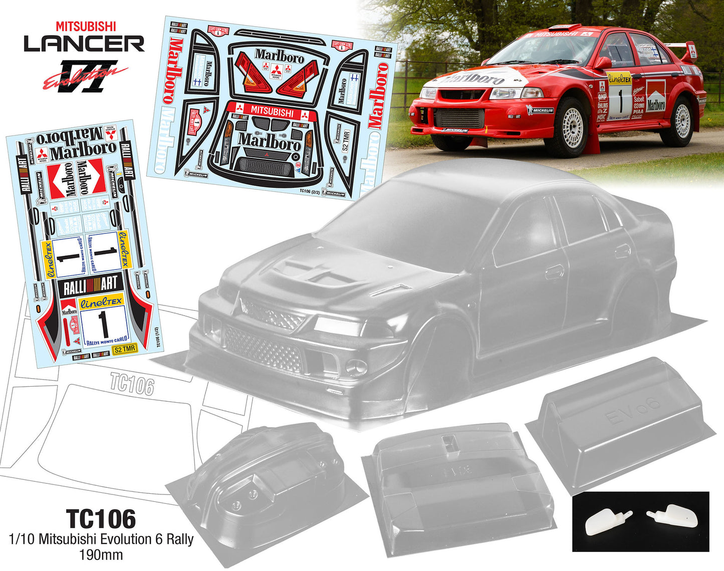 1/10 Mitsubishi Lancer Evolution 6 (190mm)