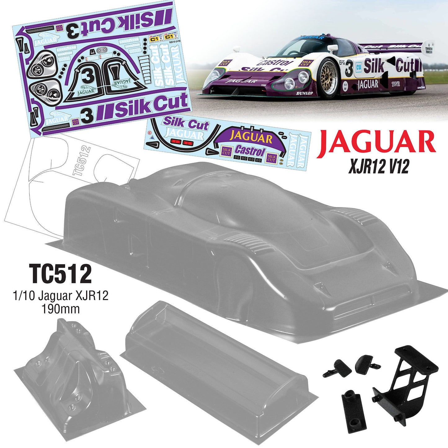1/10 Jaguar XJR12 (190mm) Silk Cut