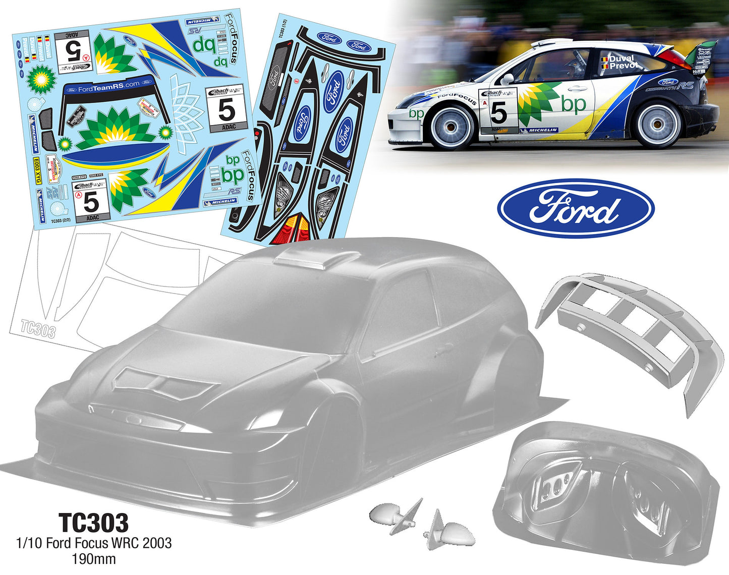 1/10 Ford Focus WRC 2003, 190mm