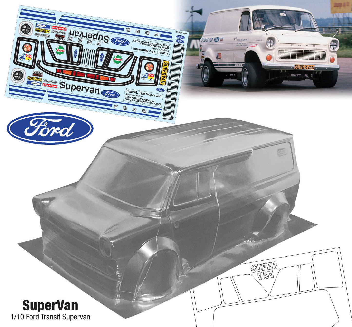 SuperVan 1/10 Ford Transit Supervan (215mm) Ford Motorsport