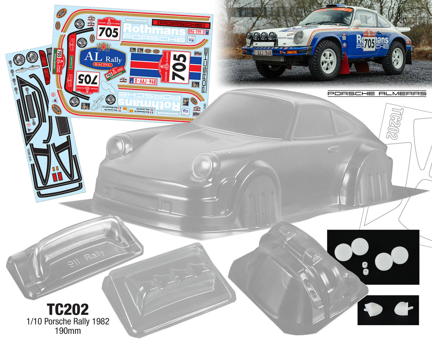 1/10 Porsche Rally 1982, 190mm