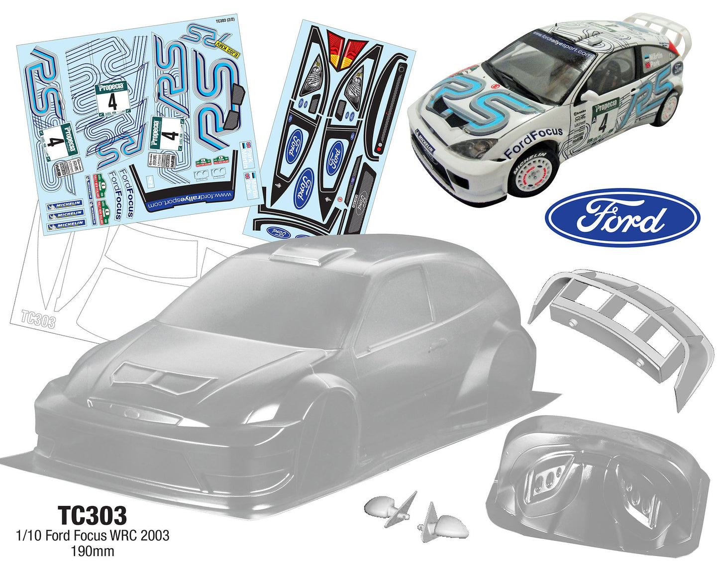 1/10 Ford Focus WRC 2003, 190mm