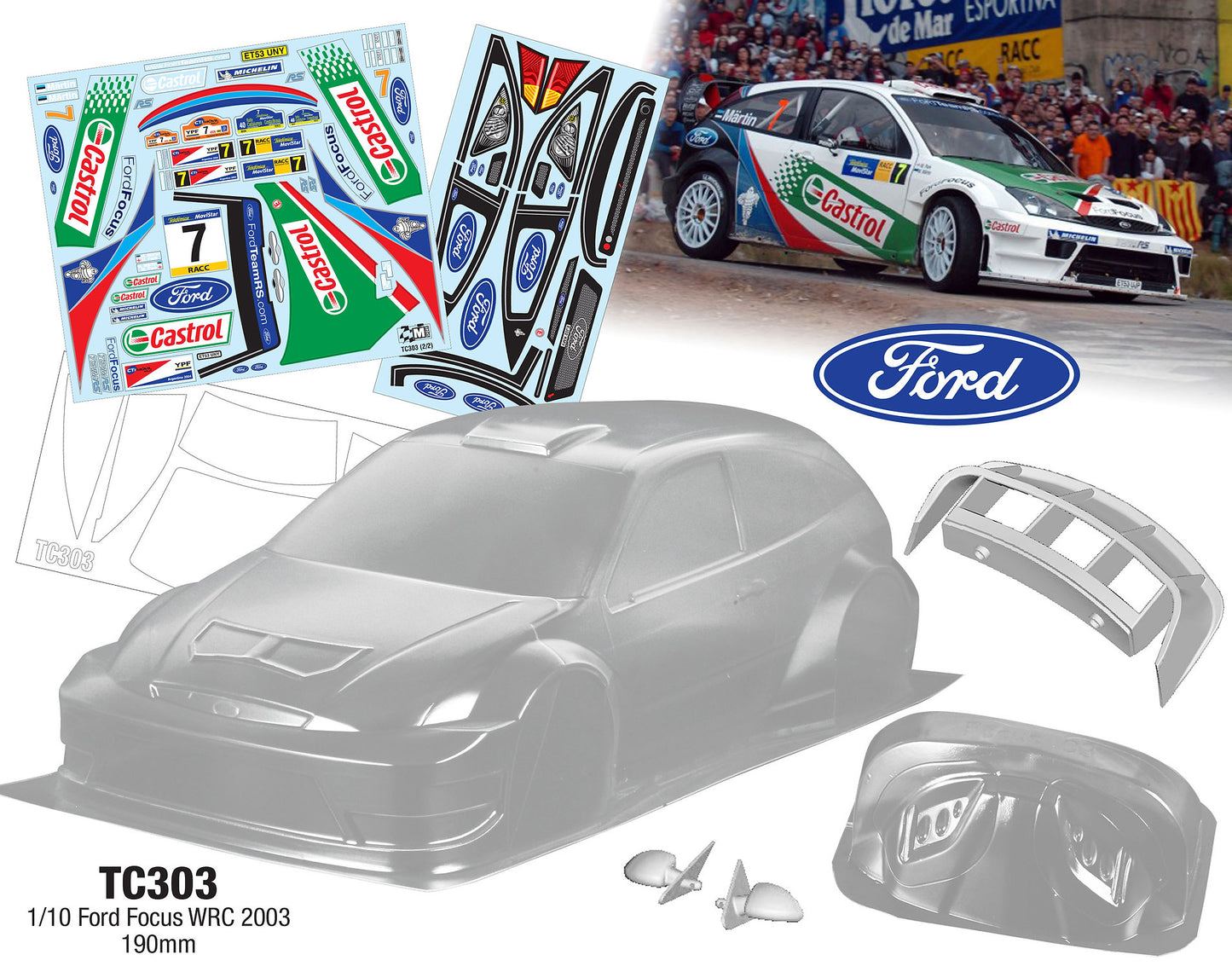 1/10 Ford Focus WRC 2003, 190mm