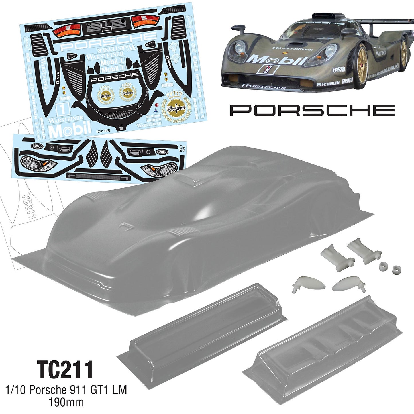 1/10 Porsche 911 GT1 LM (190mm)