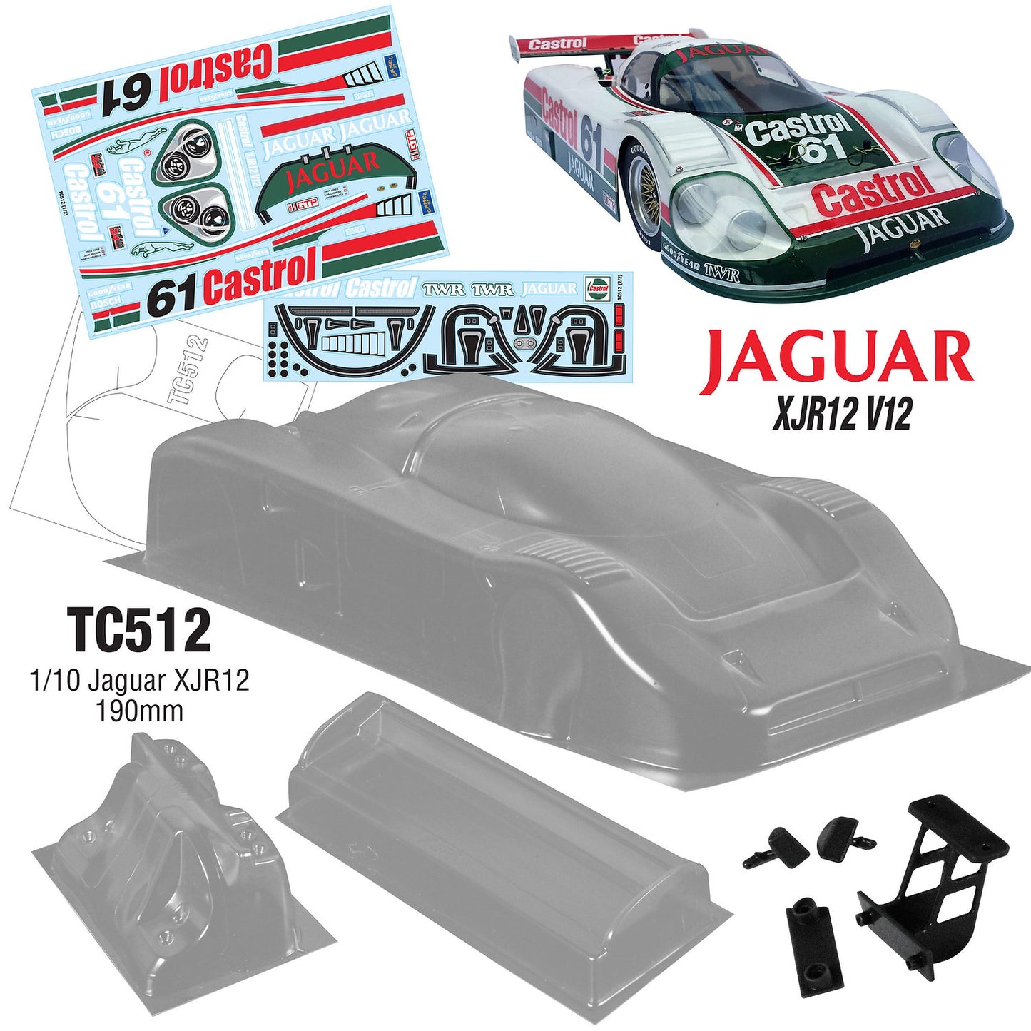 1/10 Jaguar XJR12 (190mm) Castrol
