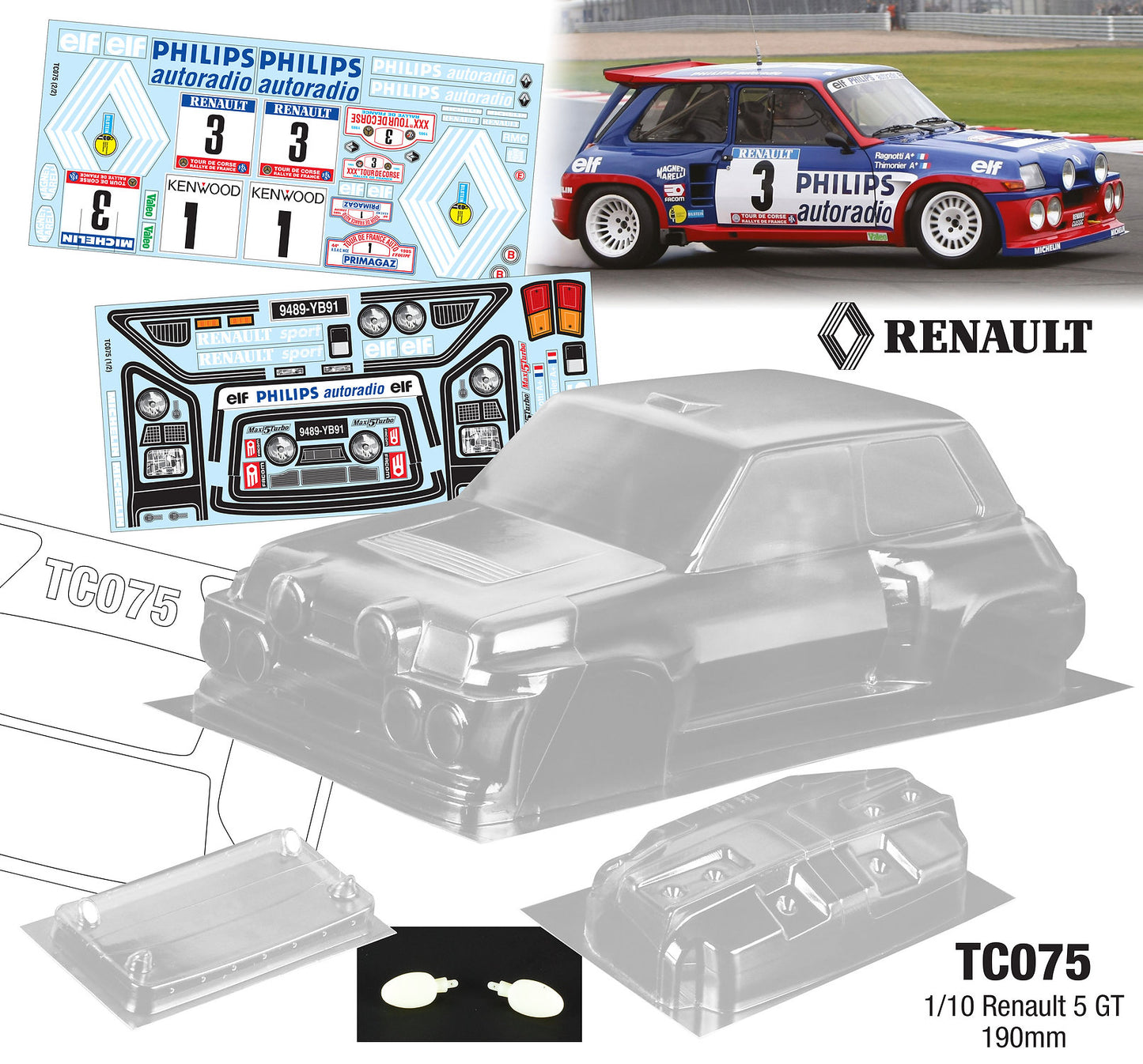 1/10 Renault 5 GT, 190mm