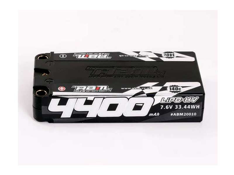 ABM-RC LiPo Racing Battery 4400mAh 7.6V 140C 5mm BRCA Approved