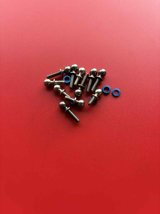 B-Five Complete Ball Stud Set & Blue Spacers Will Fit RC10B5