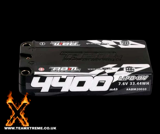 ABM-RC LiPo Racing Battery 4400mAh 7.6V 140C 5mm BRCA Approved